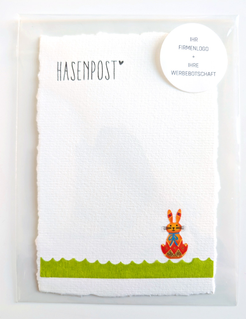 handgemachte geschenkkarte hasenpost