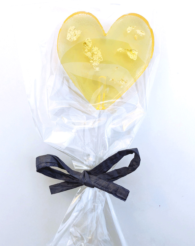 herzlolli mit essbarem blattgold