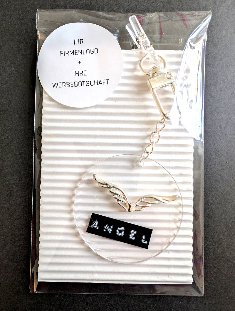 schluesselanhaenger acryl angel mit flügel