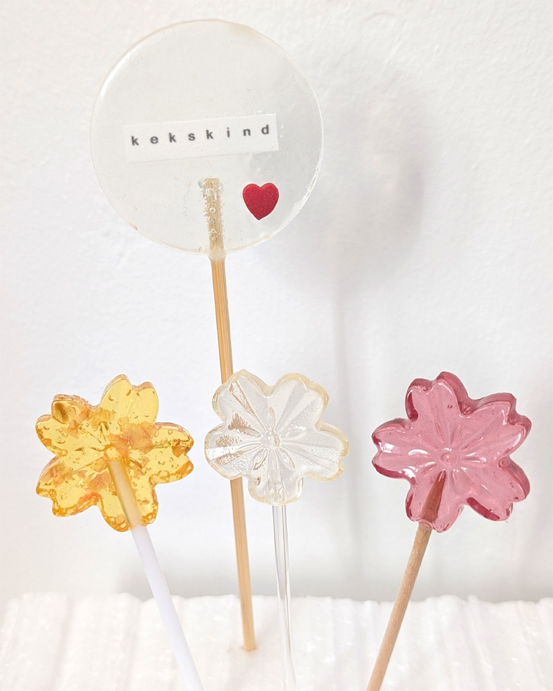 herzlolli mit essbarem blattgold