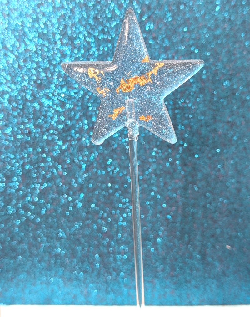 sternlolli mit essbarem blattgold